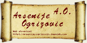 Arsenije Ogrizović vizit kartica